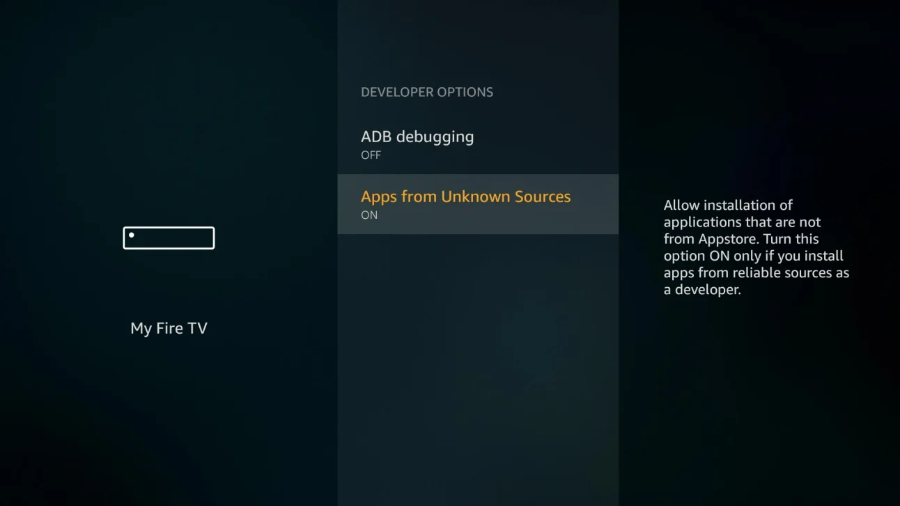 Allow apps from unknown sources on Fire TV